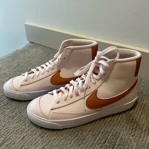 Nike Leather Lasercut Accent Sneakers 9.5 in Pink